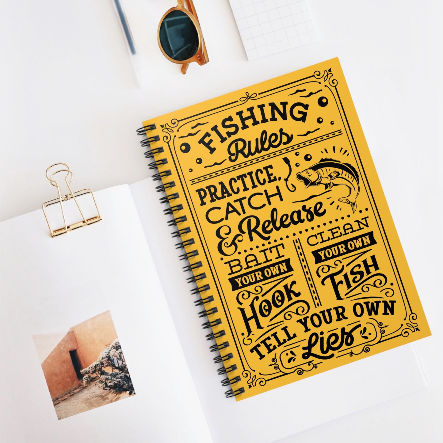 Fishing Rules: Spiral Notebook - Log Books - Journals - Diaries - and More Custom Printed by TheGlassyLass.com