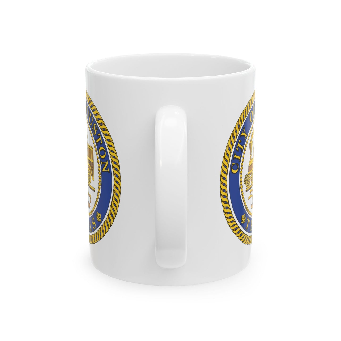 City of Houston Coffee Mug - Double Sided Print, White Ceramic, 11oz by TheGlassyLass.com