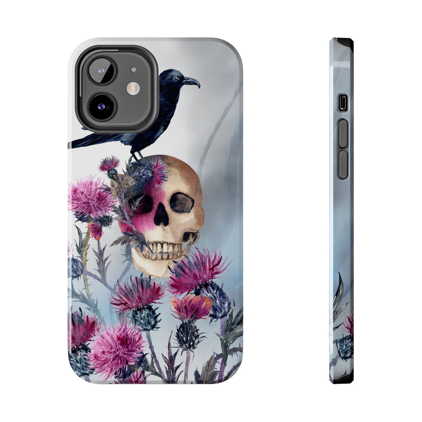 Quoth the Raven Skull: iPhone Tough Case Design - Wireless Charging - Superior Protection - Original Graphics by TheGlassyLass.com