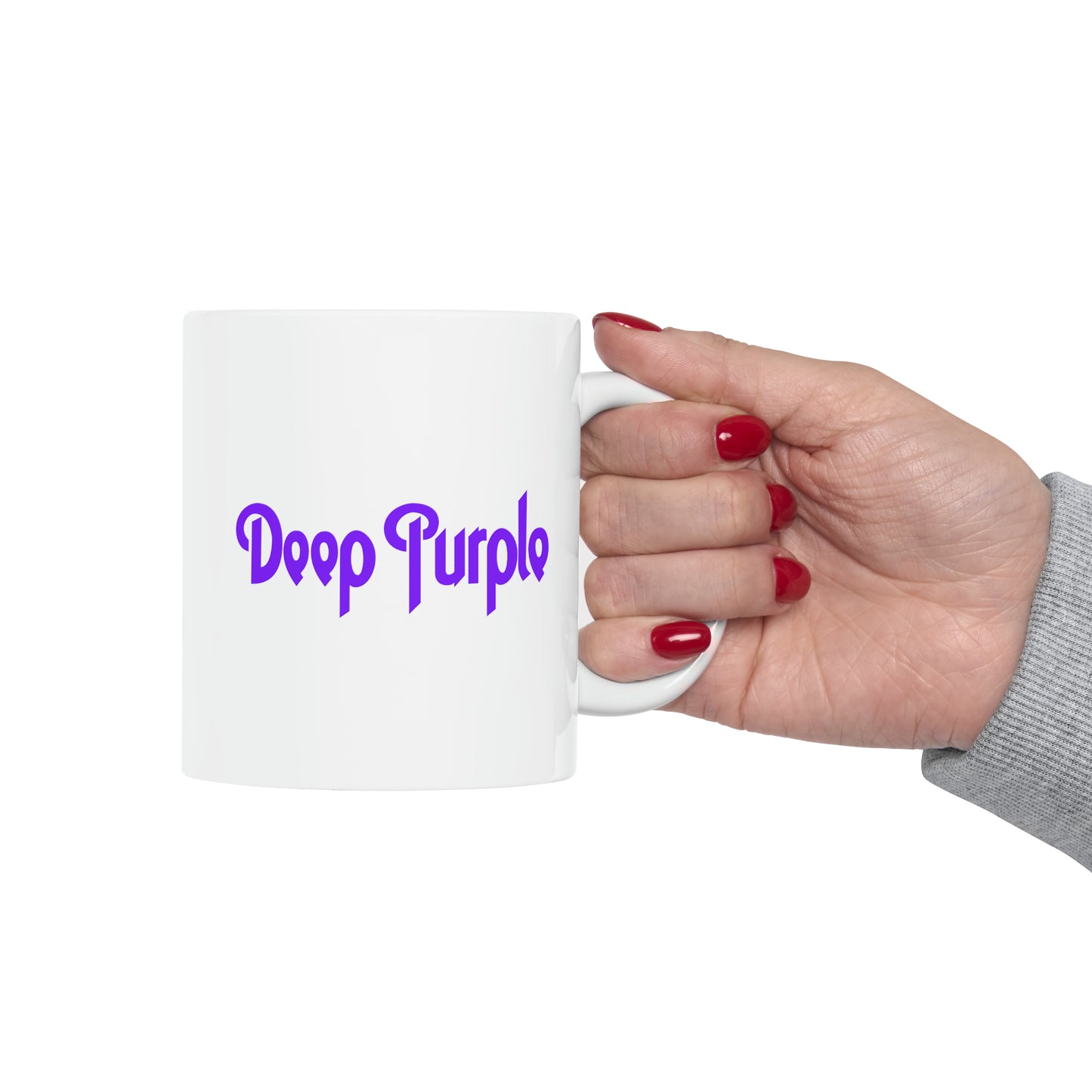Deep Purple Coffee Mug - Double Sided White Ceramic 11oz by TheGlassyLass.com