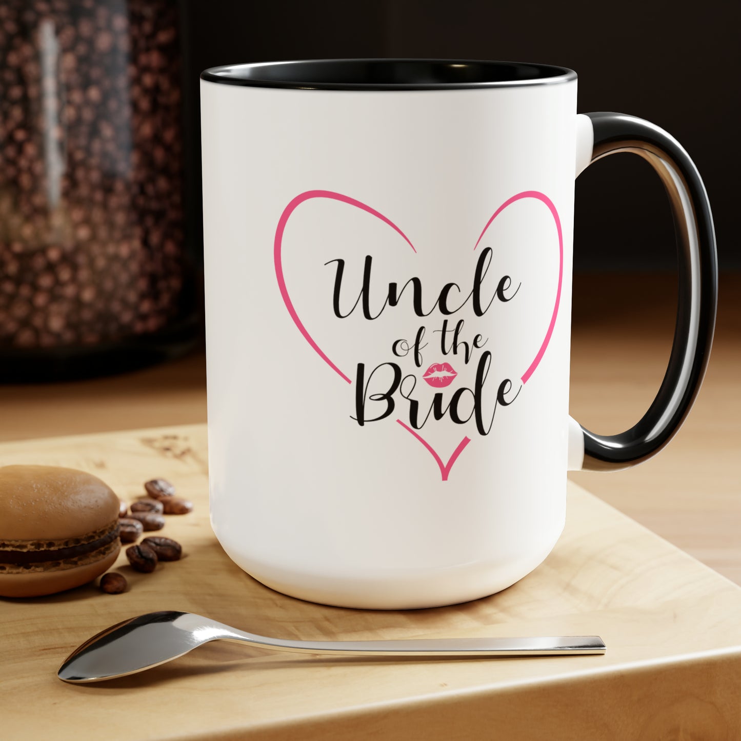 Uncle of the Bride Coffee Mug - Double Sided Black Accent Ceramic 15oz by TheGlassyLass.com