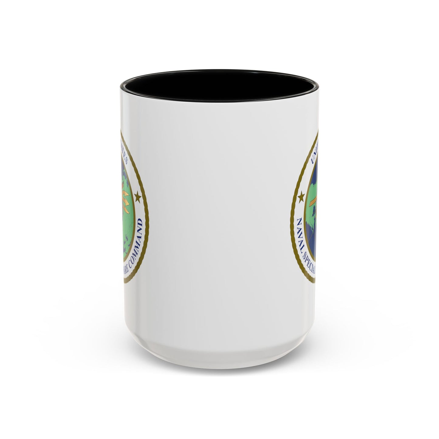 United States Naval Special Warfare Command Coffee Mug - Double Sided Black Accent White Ceramic 15oz by TheGlassyLass.com