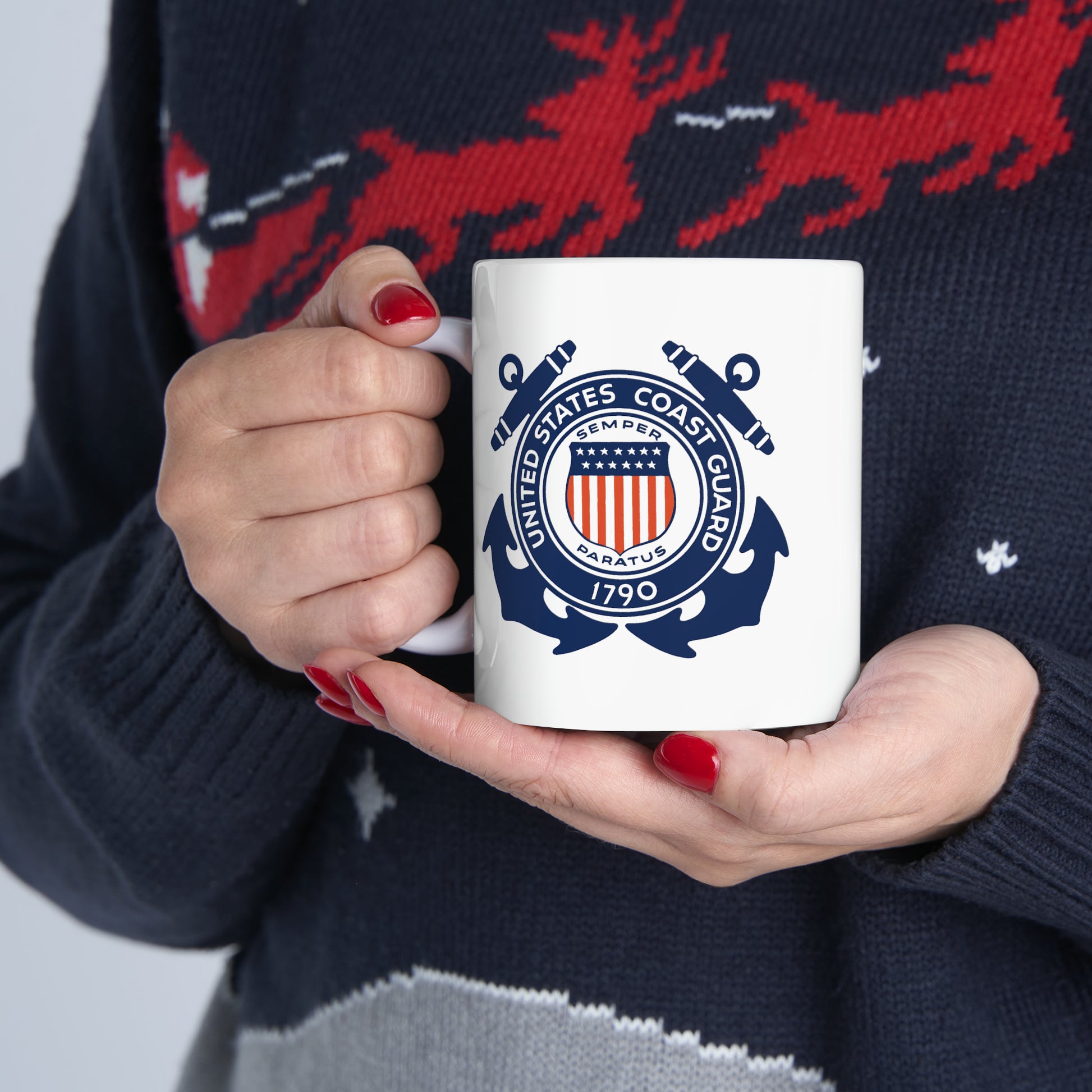 US Coast Guard Seal Coffee Mug - Double Sided White Ceramic 11oz by TheGlassyLass.com