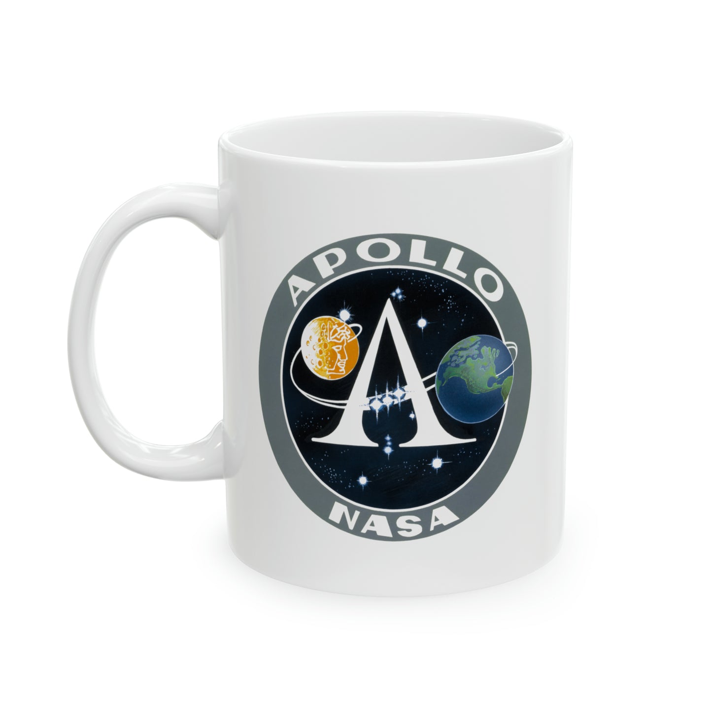 NASA Apollo Program Coffee Mug - Double Sided White Ceramic 11oz by TheGlassyLass.com