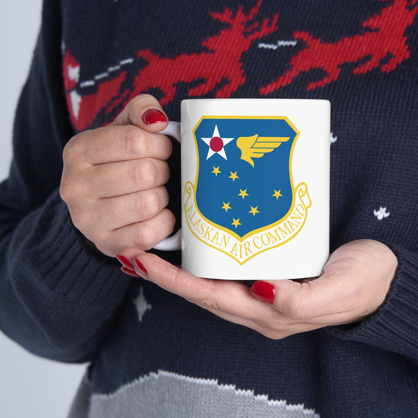 US Air Force Alaskan Air Command - Double Sided White Ceramic Coffee Mug 11oz by TheGlassyLass.com