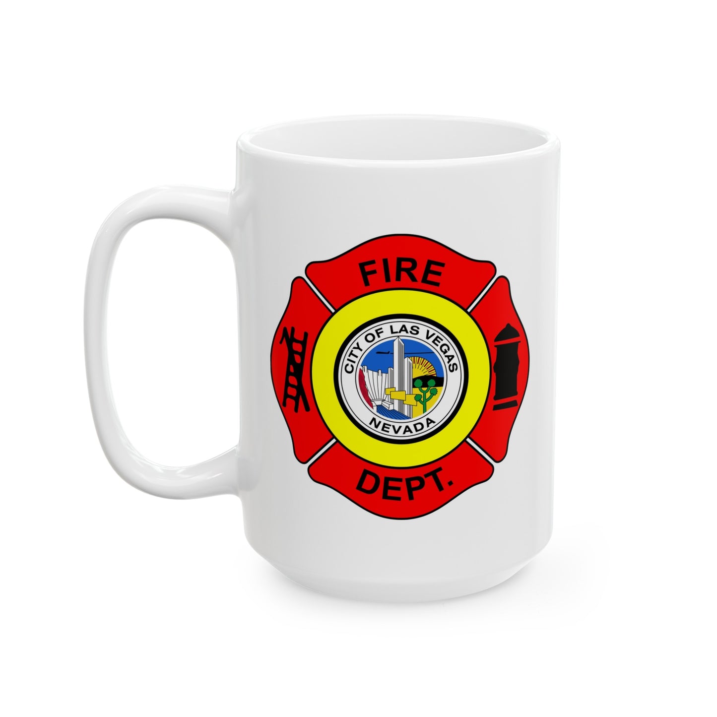 Las Vegas Fire Department Coffee Mug - Double Sided Print White Ceramic 15oz by TheGlassyLass.com