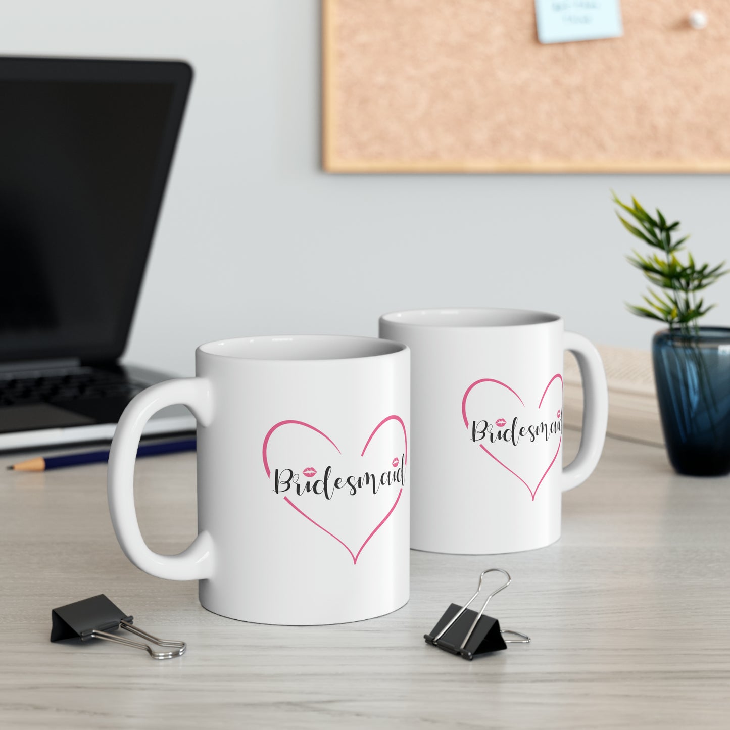 Bridesmaid Coffee Mug - Double Sided 11oz White Ceramic by TheGlassyLass.com