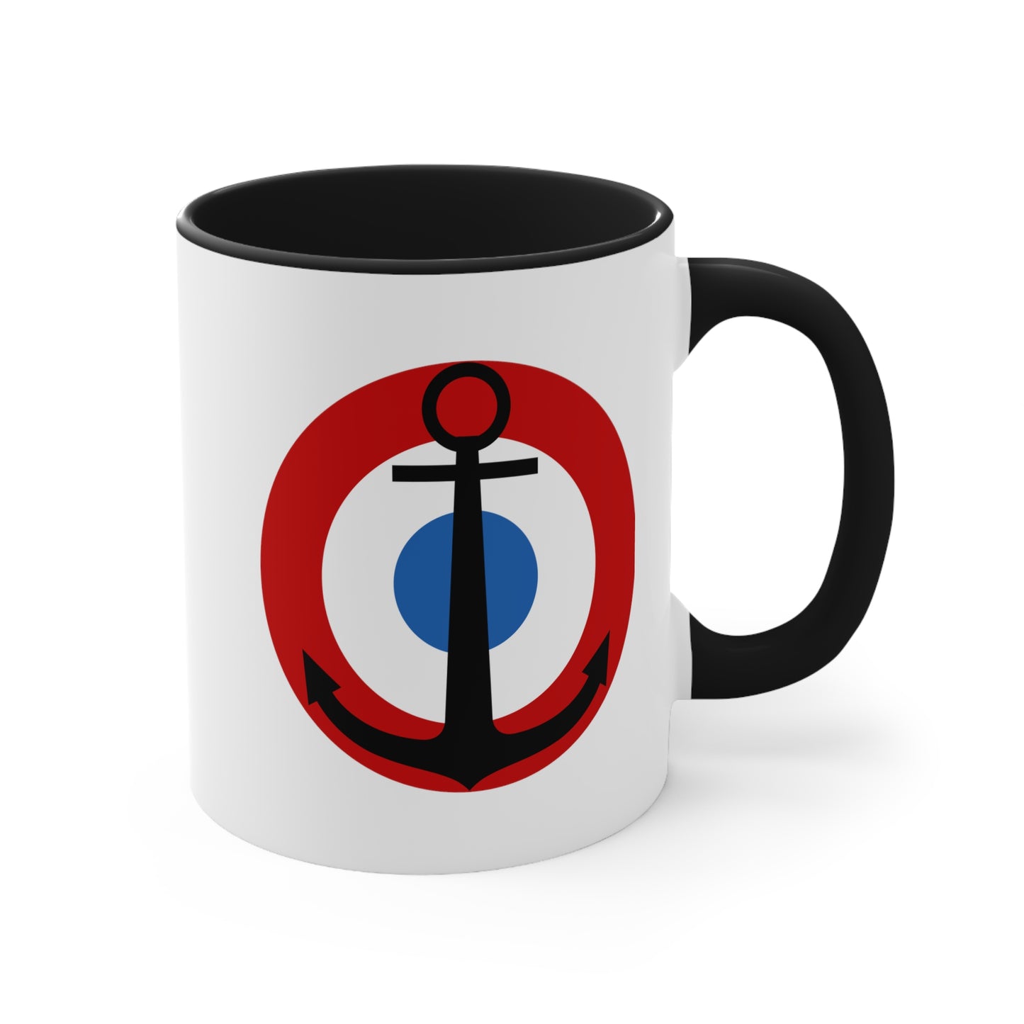 French Fleet Air Arm Roundel Coffee Mug - Double Sided Black Accent Ceramic 11oz - by TheGlassyLass.com