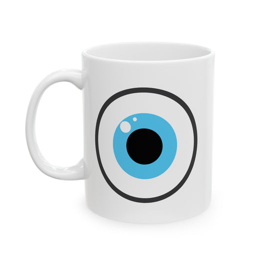 Eye on You Coffee Mug - Double Sided White Ceramic 11oz by TheGlassyLass.com