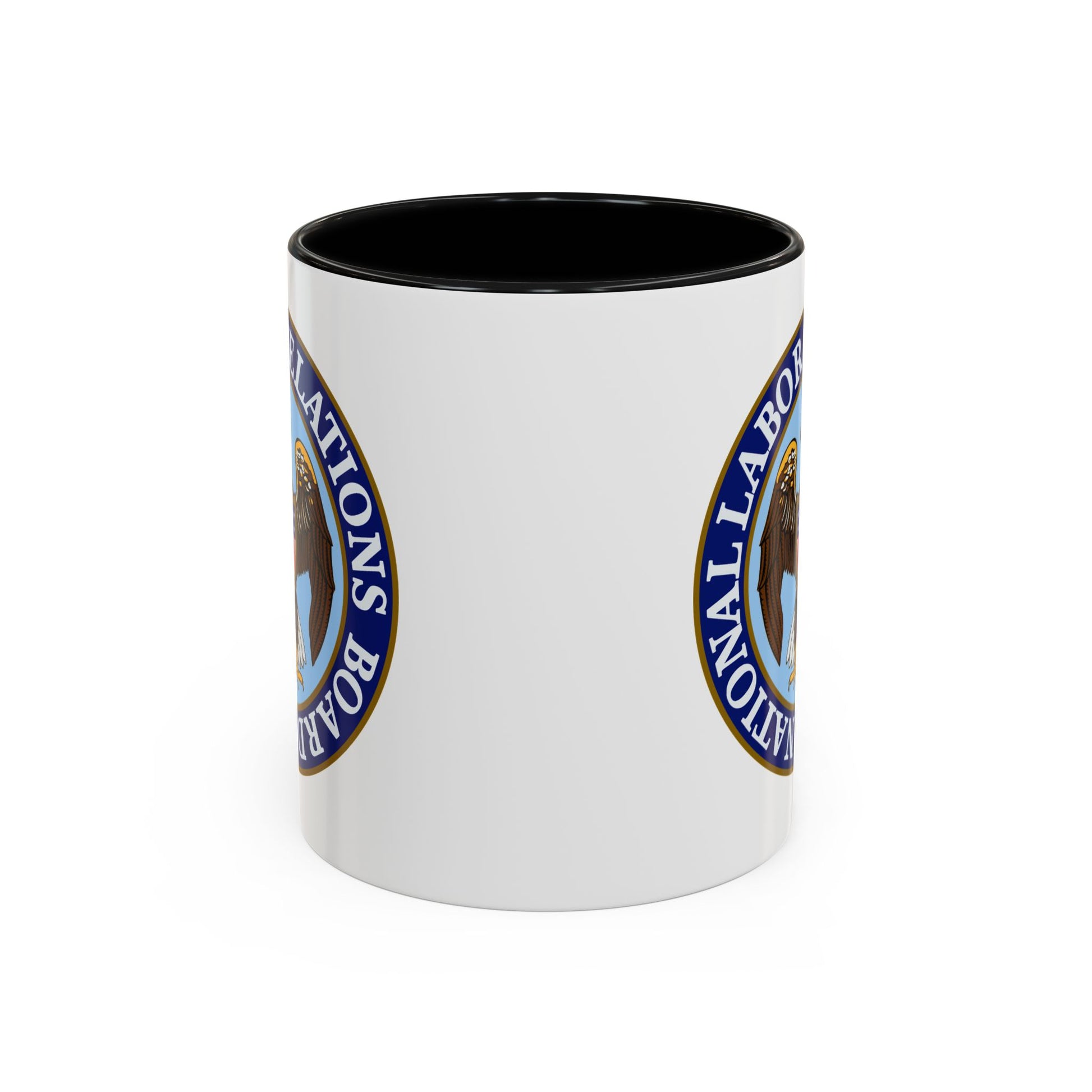 National Labor Relations Board Seal Coffee Mug - Double Sided Print, Black Accent White Ceramic, 11oz by TheGlassyLass.com