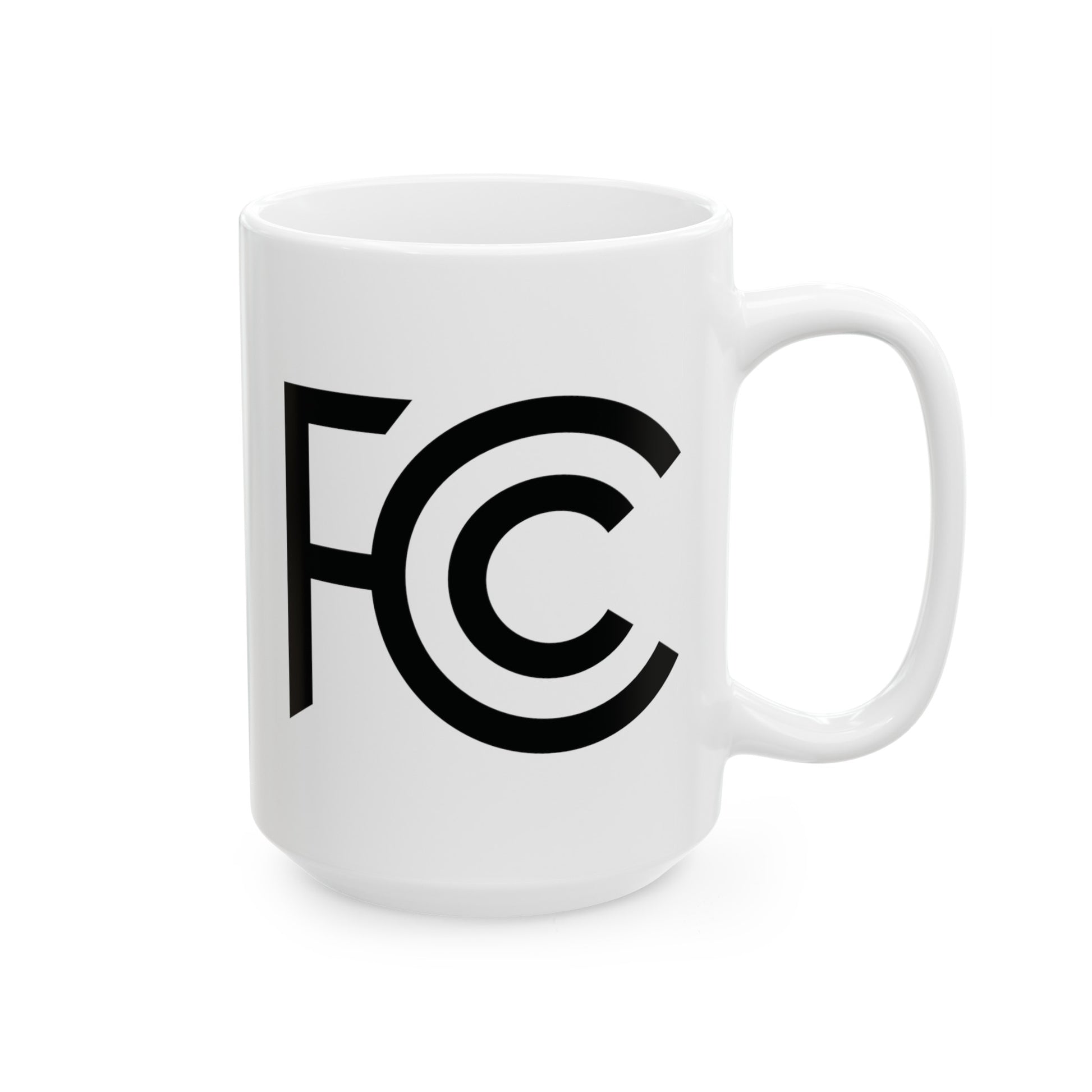 FCC Seal Coffee Mug - Double Sided White Ceramic 15oz by TheGlassyLass.com