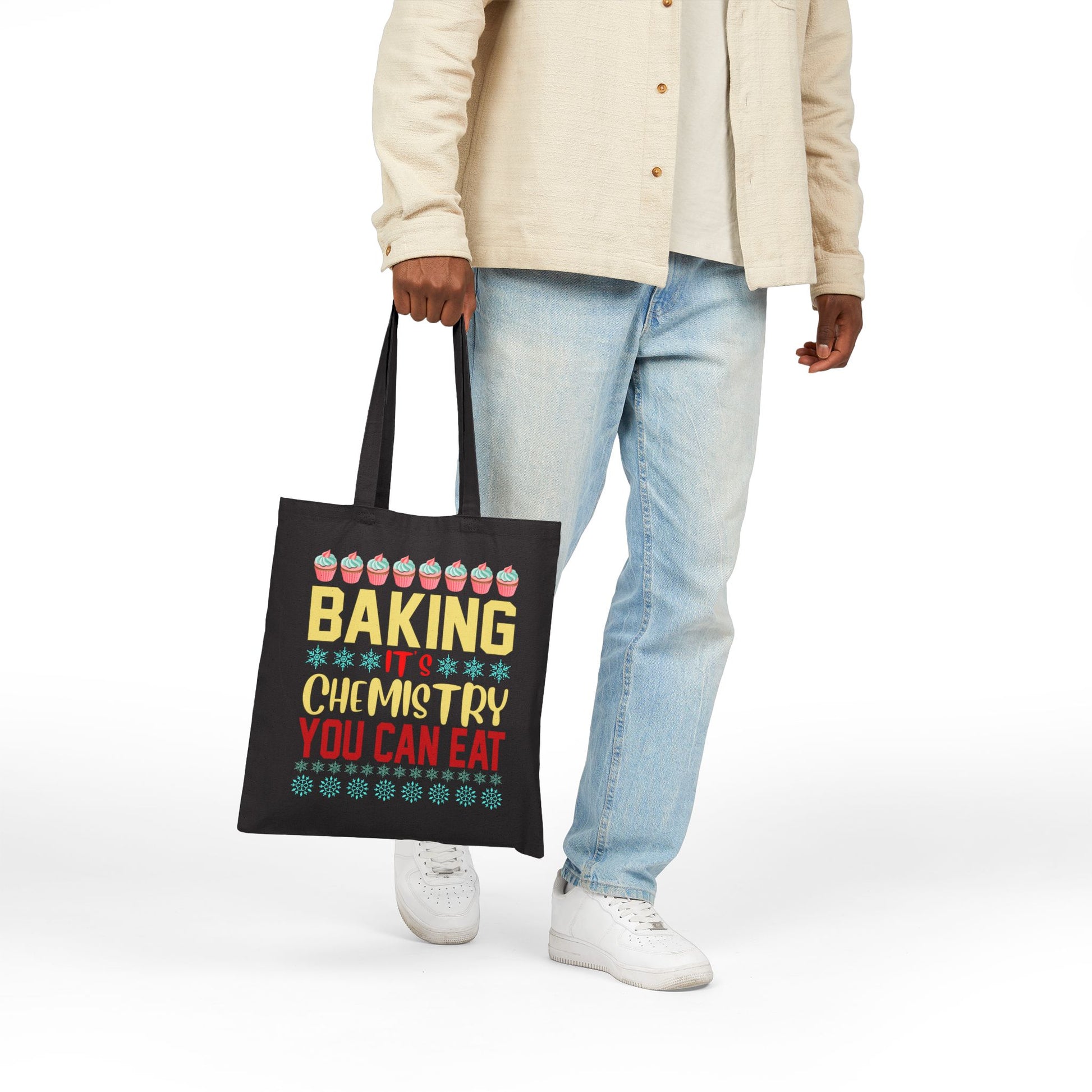 Baking is Chemistry You Can Eat Logo Tote Bag - Heavyweight 100% Cotton Canvas by TheGlassyLass.com