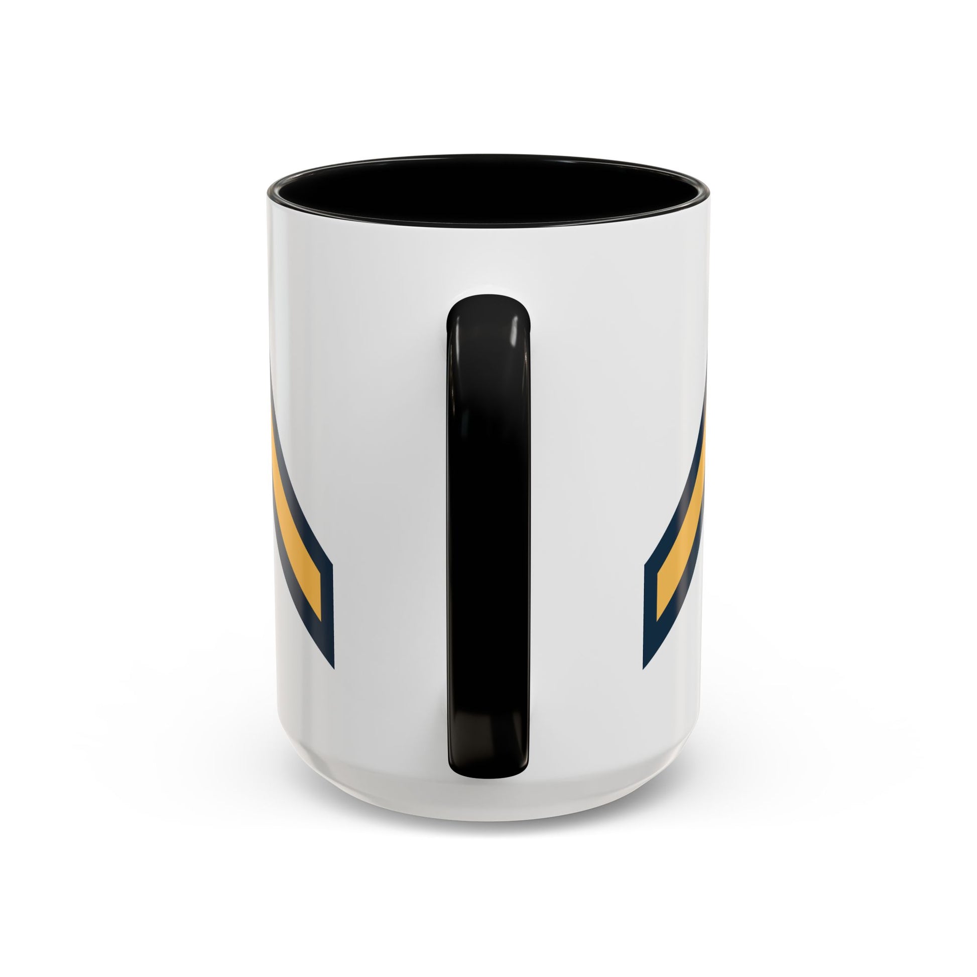 US Army Private (E-2) Stripes Coffee Mug - Double Sided Print, Black Accent White Ceramic, 15oz by TheGlassyLass.com