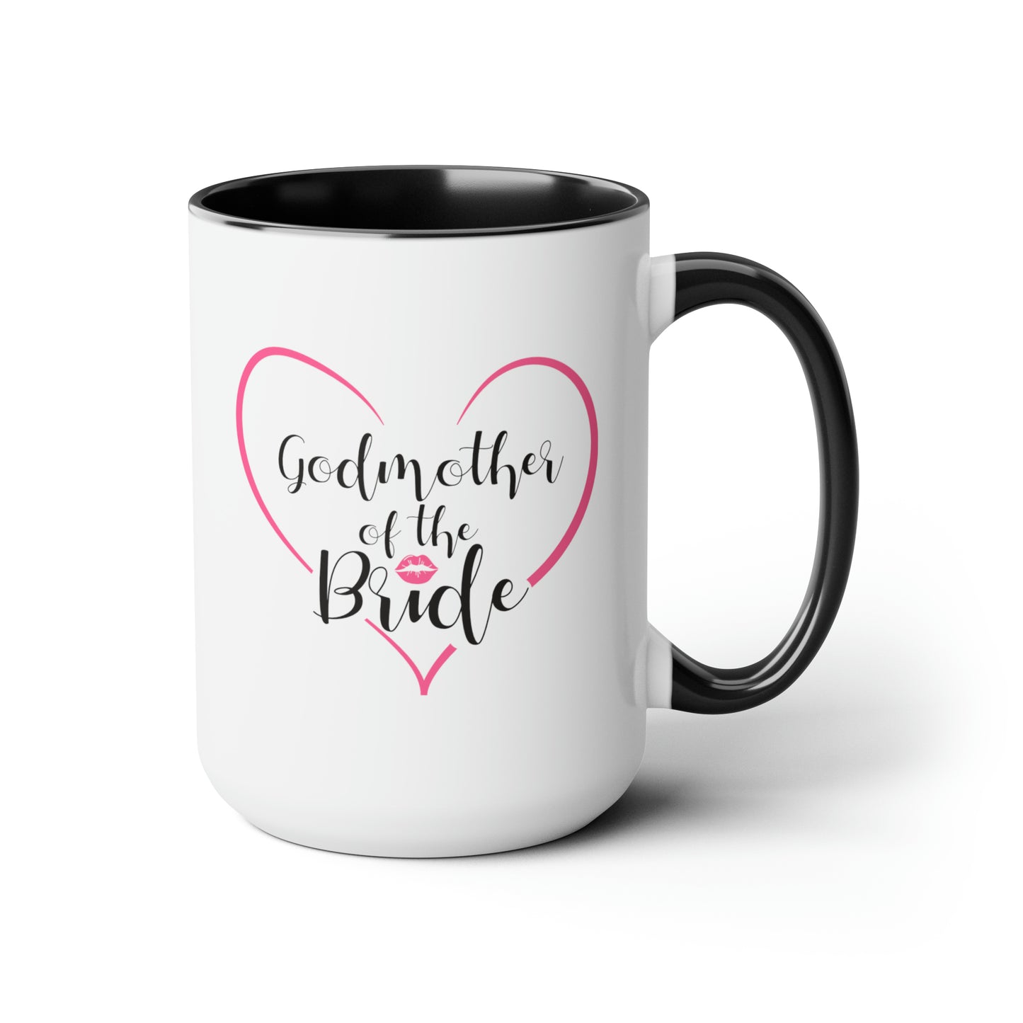 Godmother of the Bride Coffee Mug - Double Sided Black Accent Ceramic 15oz by TheGlassyLass.com