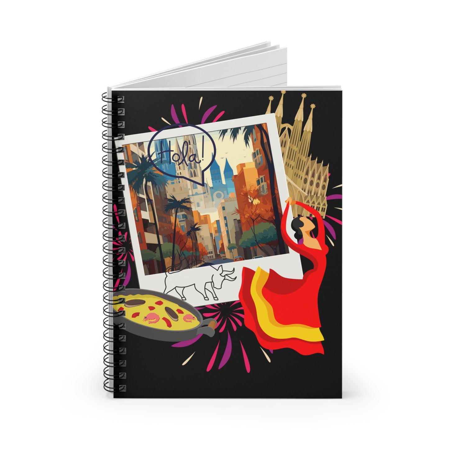 Hola Madrid: Spiral Notebook - Log Books - Journals - Diaries - and More Custom Printed by TheGlassyLass.com