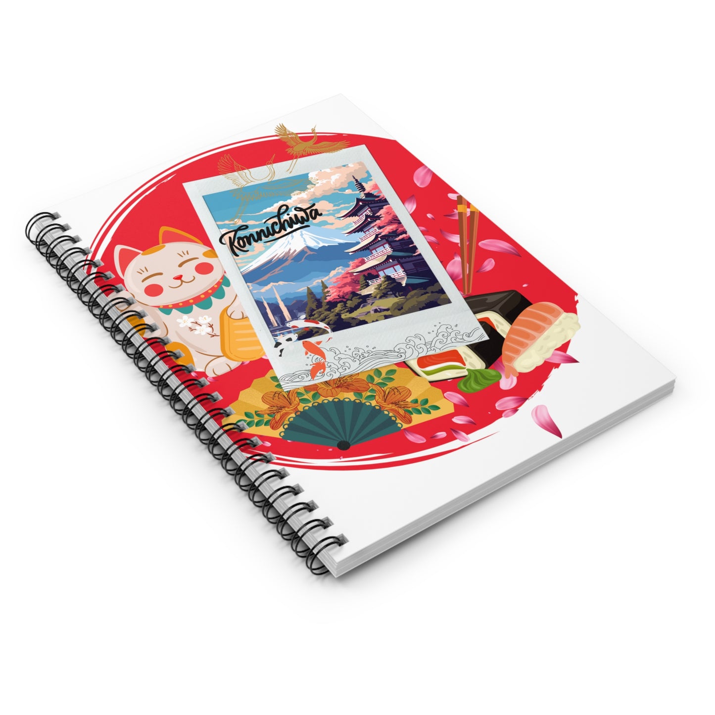 Konnichiwa Japan: Spiral Notebook - Log Books - Journals - Diaries - and More Custom Printed by TheGlassyLass.com