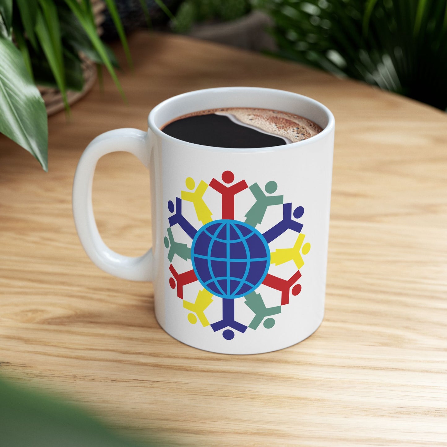 Joy To The World Coffee Mug - Double Sided White Ceramic 11oz by TheGlassyLass.com