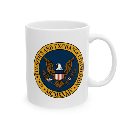 SEC Logo Coffee Mug - Double Sided White Ceramic 11oz by TheGlassyLass.com