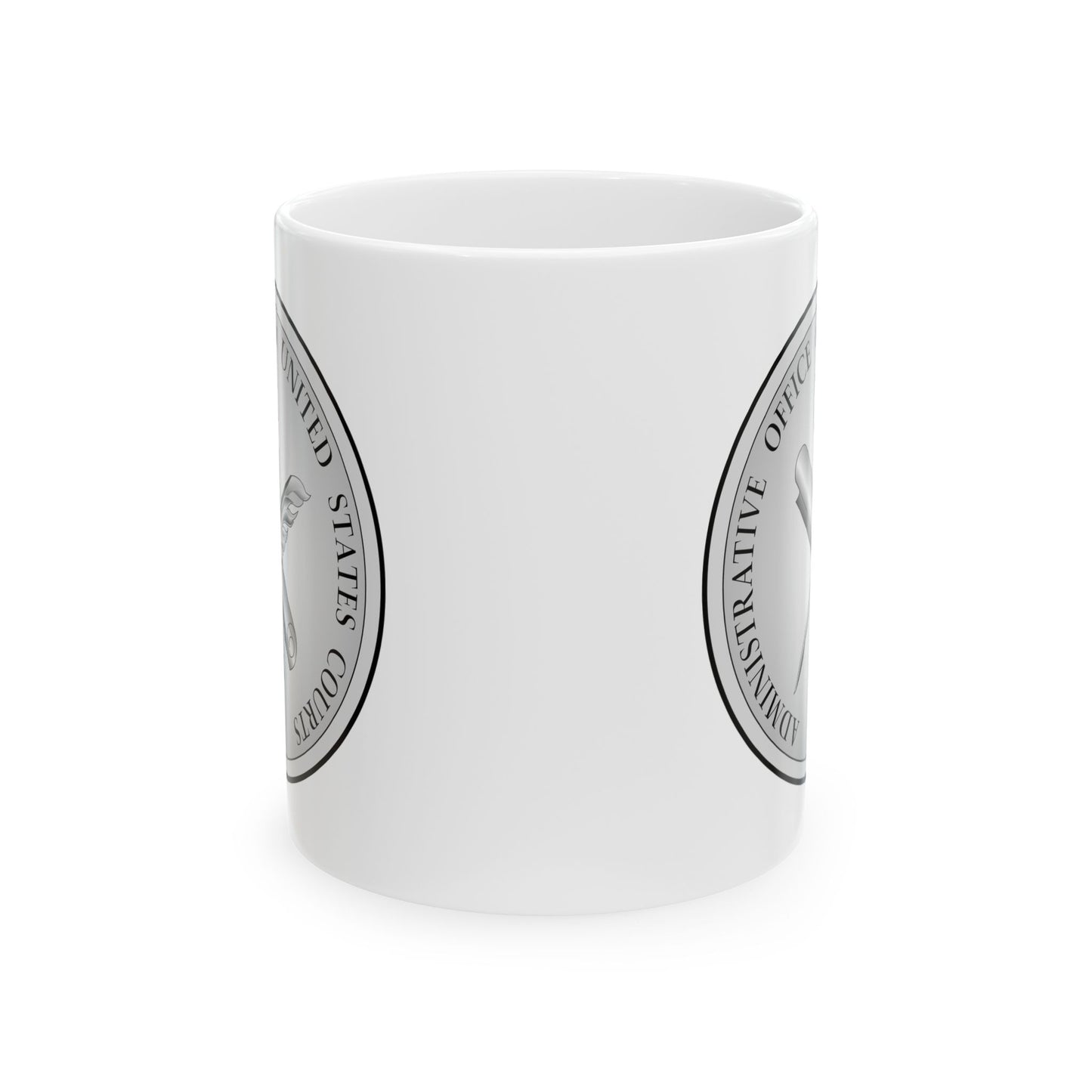 Administrative Office of the United States Courts Seal Coffee Mug - Double Sided Print, White Ceramic, 11oz by TheGlassyLass.com