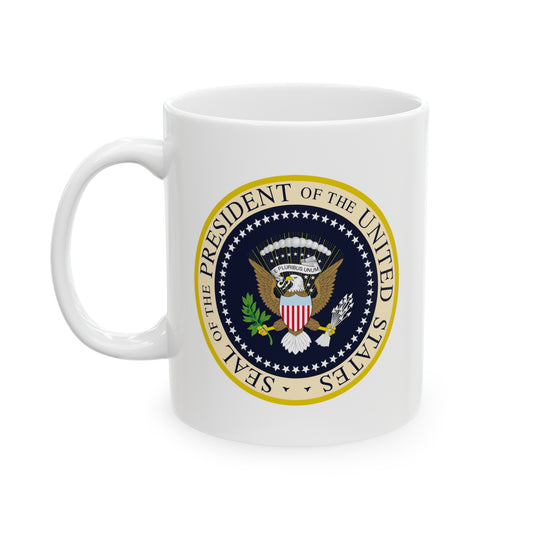 Presidential Seal Coffee Mug - Double Sided White Ceramic 11oz by TheGlassyLass.com