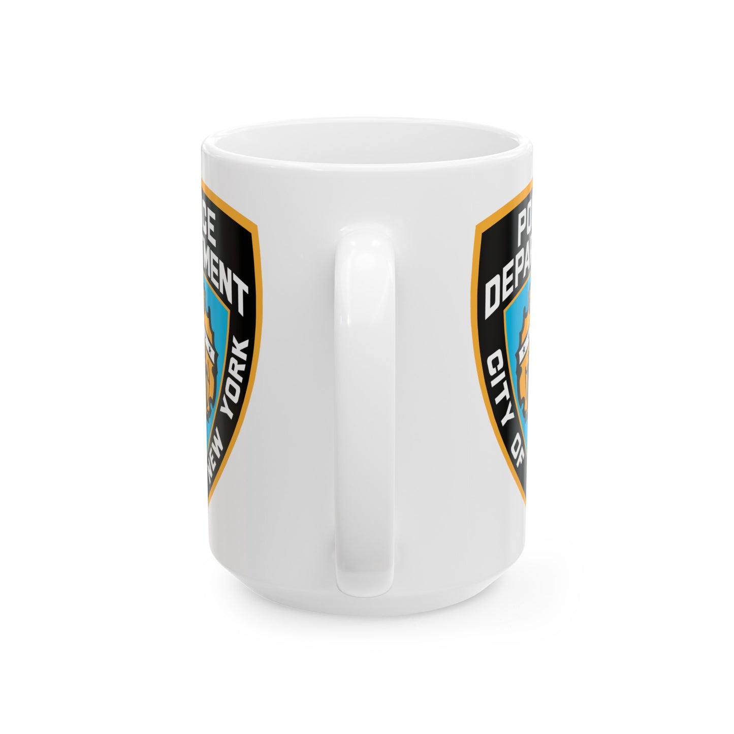 NYPD Logo Coffee Mug - Double Sided White Ceramic 15oz by TheGlassyLass.com