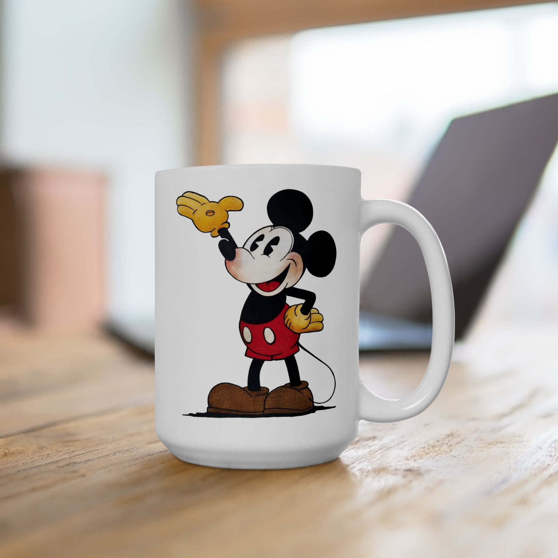 Original Mickey Mouse Coffee Mug - Double Sided White Ceramic 15oz by TheGlassyLass.com