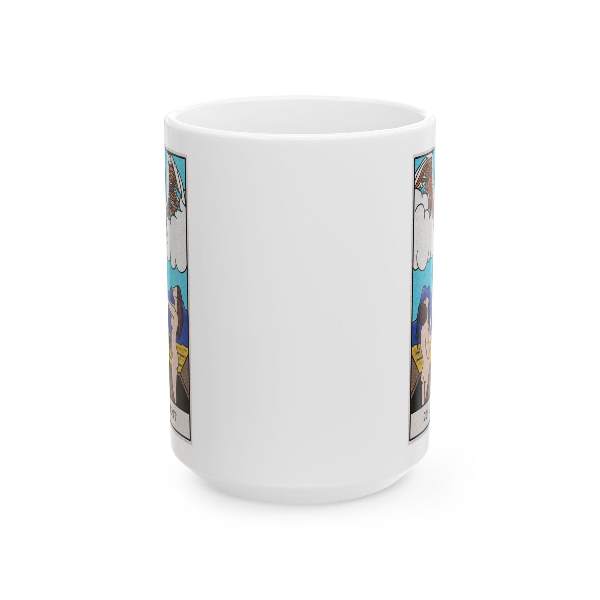 The Judgement Tarot Card Coffee Mug - Double Sided White Ceramic 15oz by TheGlassyLass.com