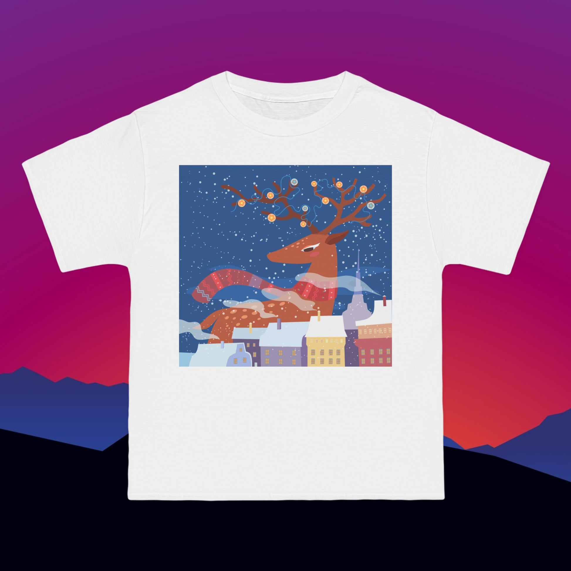 Reindeer Games Christmas T-Shirt: (Hanes Beefy-T 100% Preshrunk Cotton Custom Printed by TheGlassyLass.com