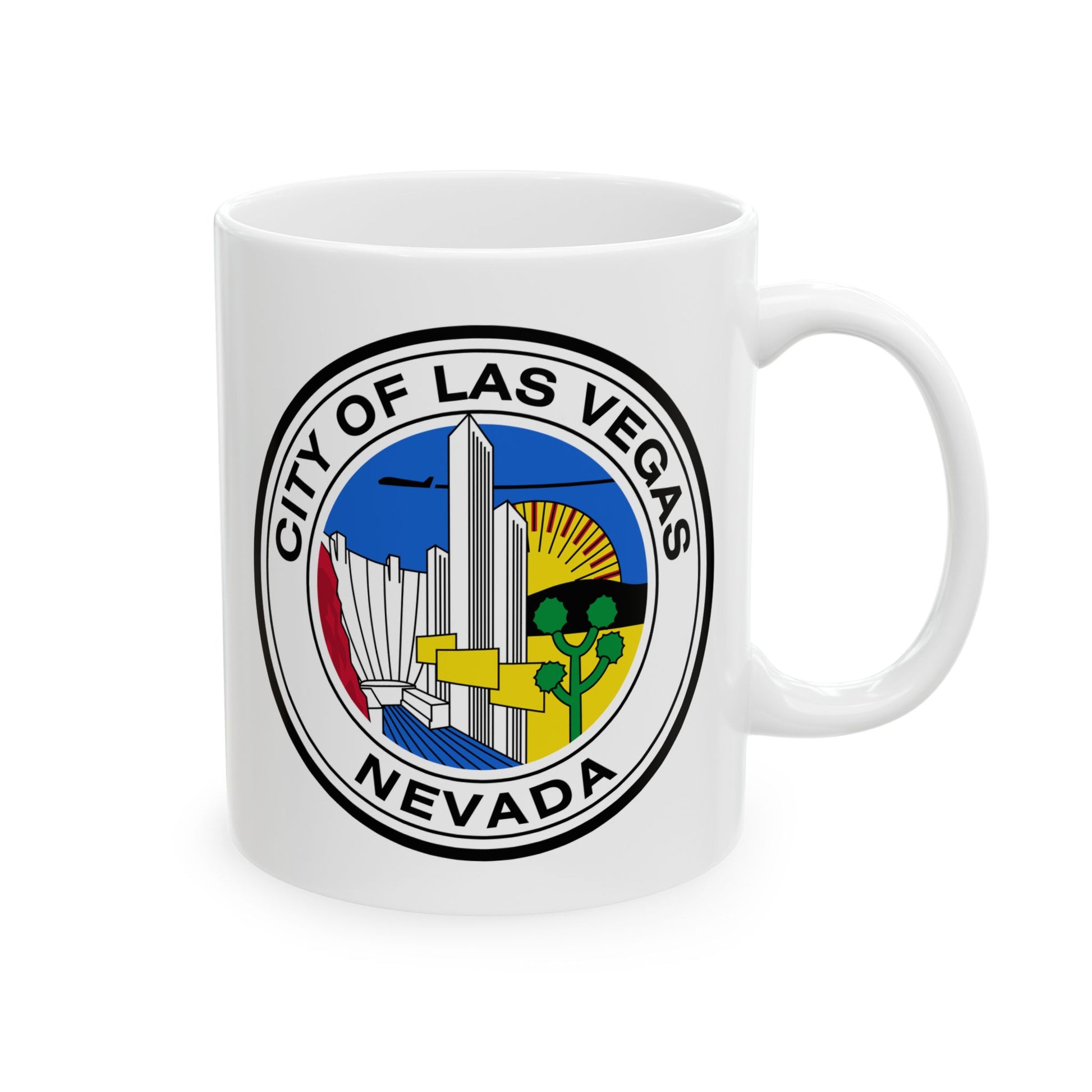 City of Las Vegas Coffee Mug - Double Sided Print, White Ceramic, 11oz by TheGlassyLass.com