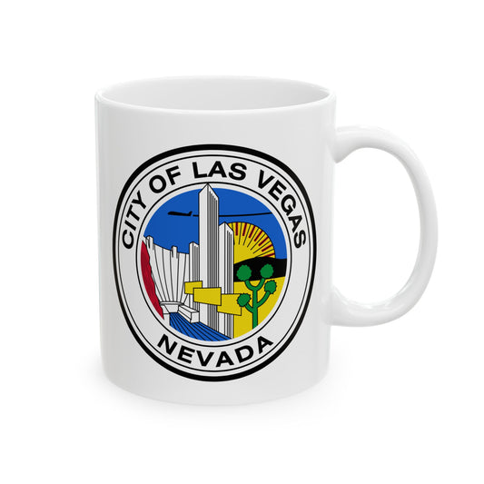 City of Las Vegas Coffee Mug - Double Sided Print, White Ceramic, 11oz by TheGlassyLass.com