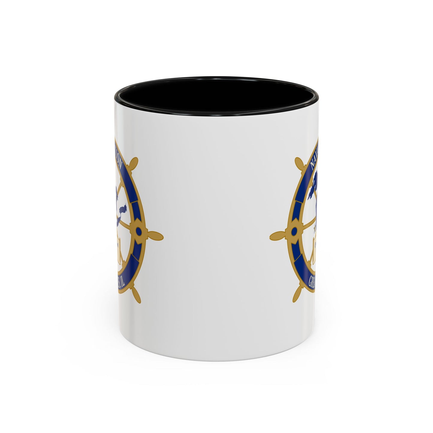 Naval Station Great Lakes Coffee Mug - Double Sided Black Accent White Ceramic 11oz by TheGlassyLass.com