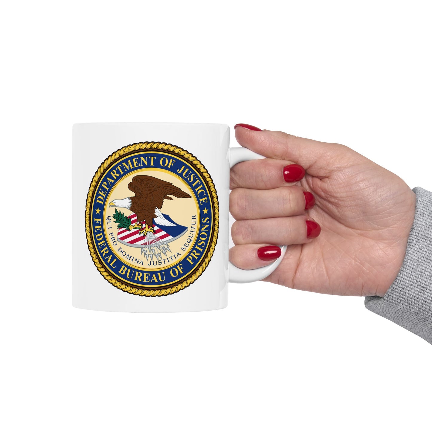Federal Bureau of Prisons Coffee Mug - Double Sided White Ceramic 11oz by TheGlassyLass.com