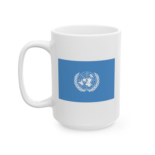 United Nations Coffee Mug - Double Sided White Ceramic 15oz by TheGlassyLass.com