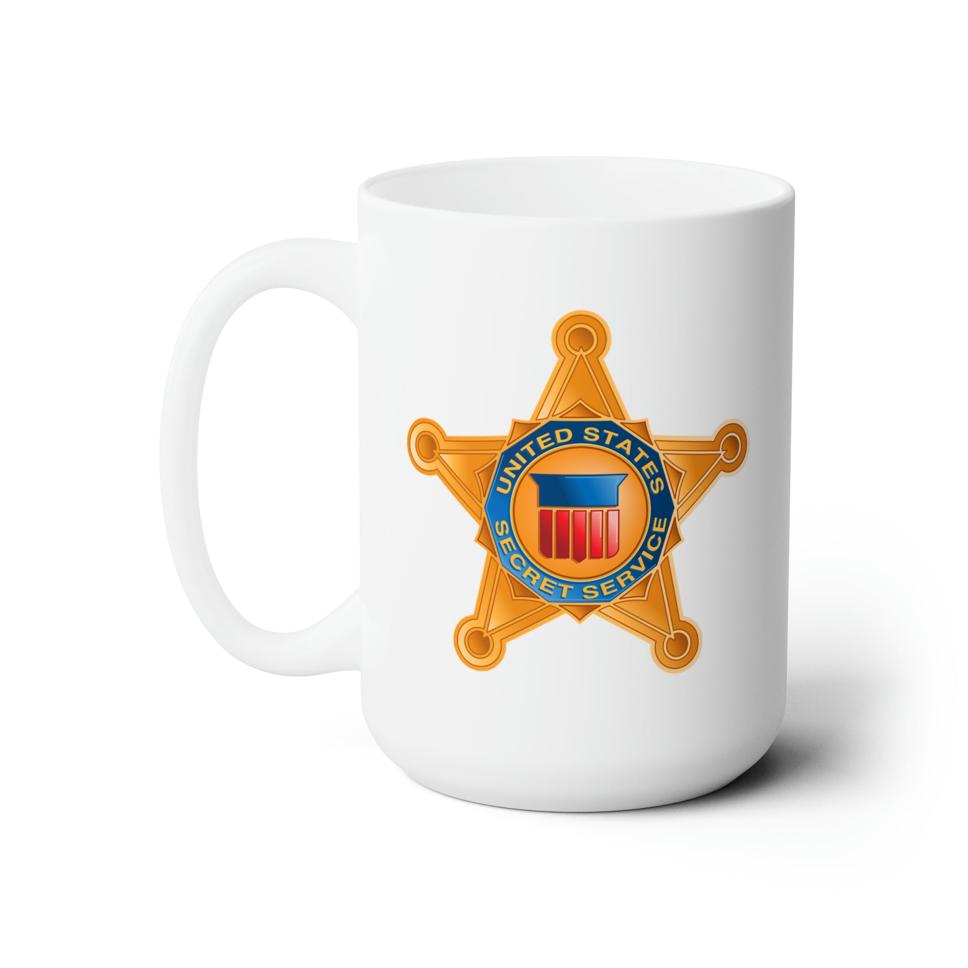 US Secret Service Coffee Mug - Double Sided White Ceramic 15oz by TheGlassyLass