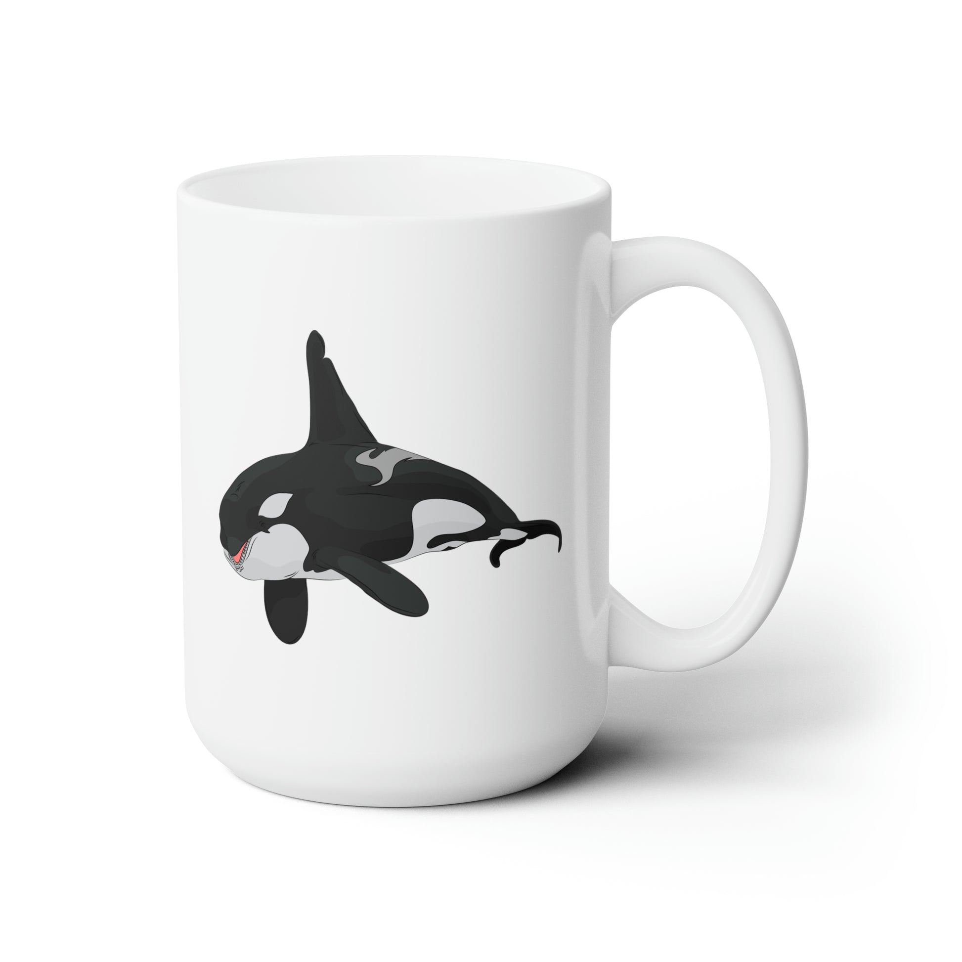 Orca Killer Whale Coffee Mug - Double Sided White Ceramic 15oz by TheGlassyLass.com