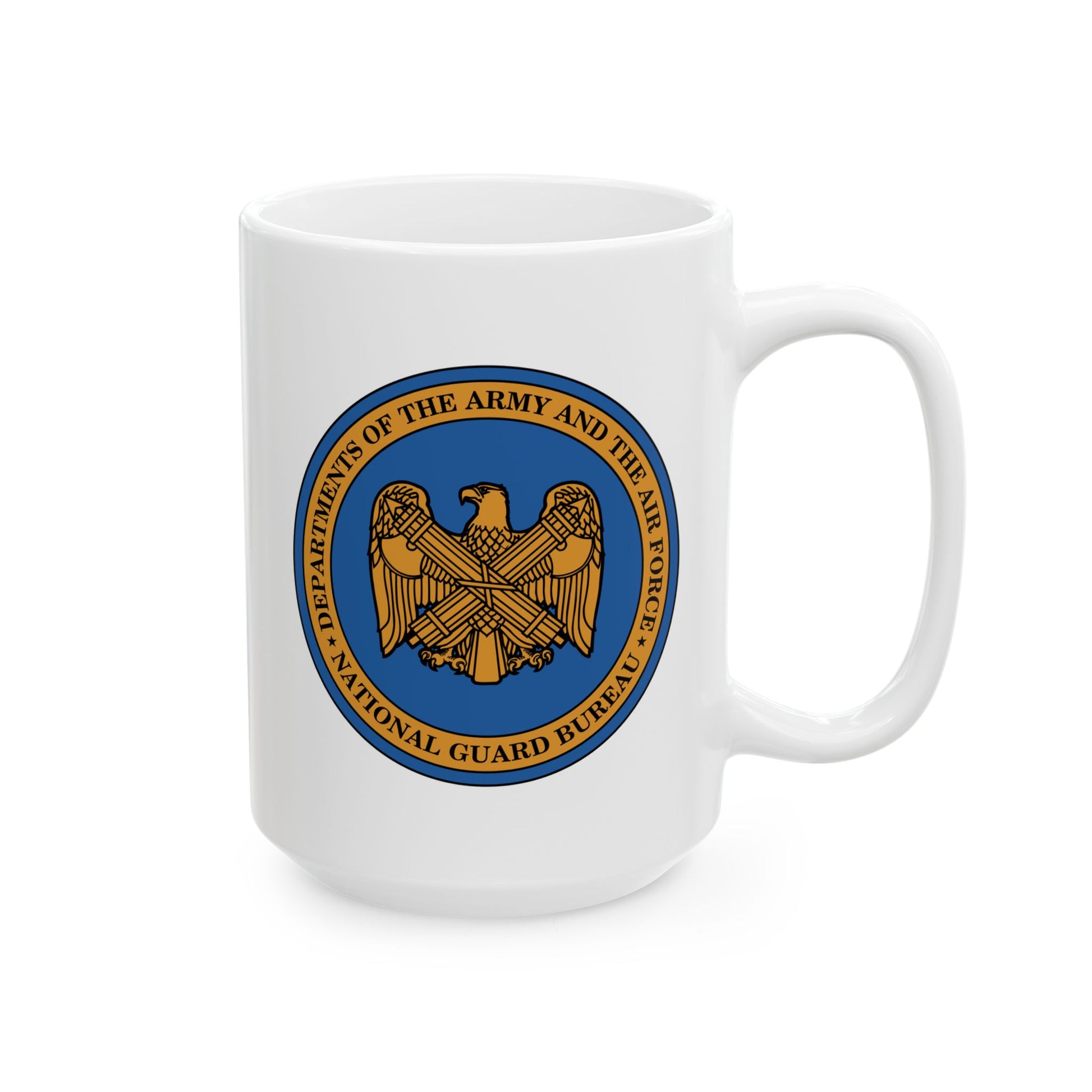 National Guard Bureau Seal Coffee Mug - Double Sided Print, White Ceramic, 15oz by TheGlassyLass.com
