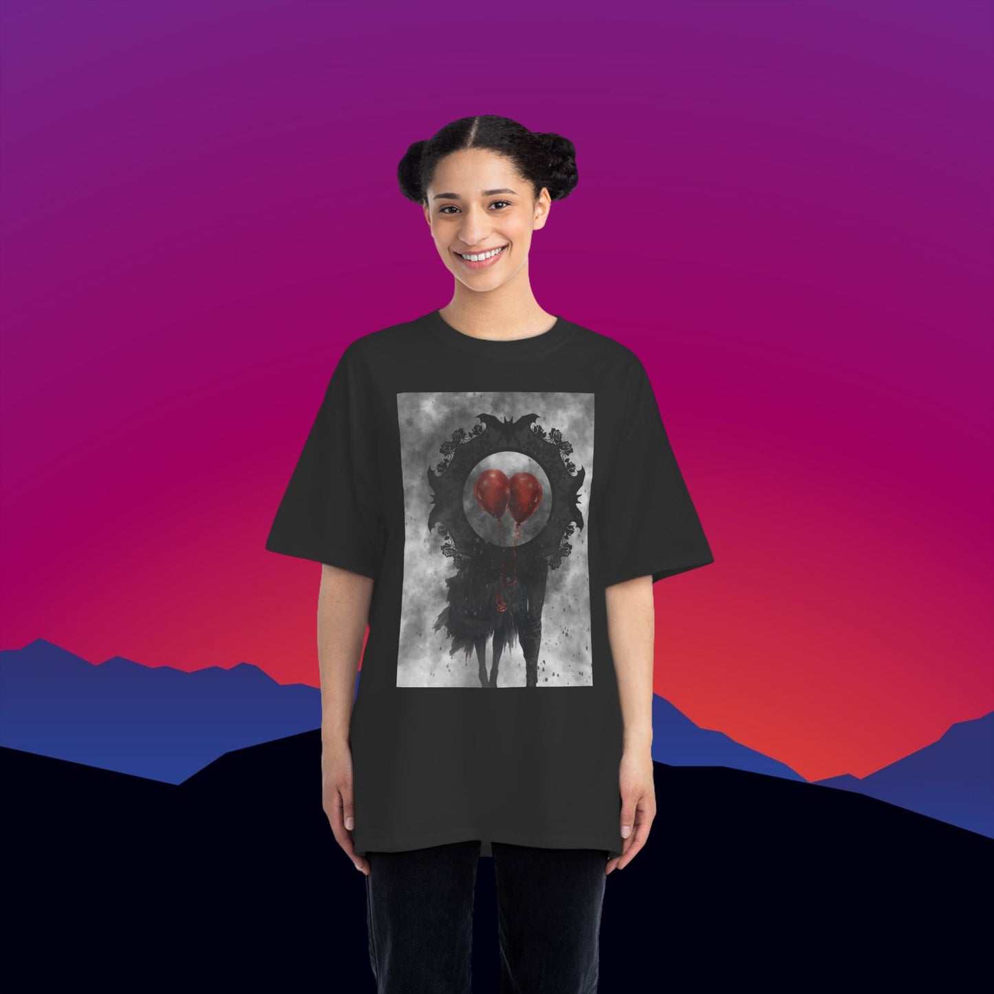 Red Balloons T-Shirt: (Hanes Beefy-T 100% Preshrunk Cotton) Custom Printed by TheGlassyLass