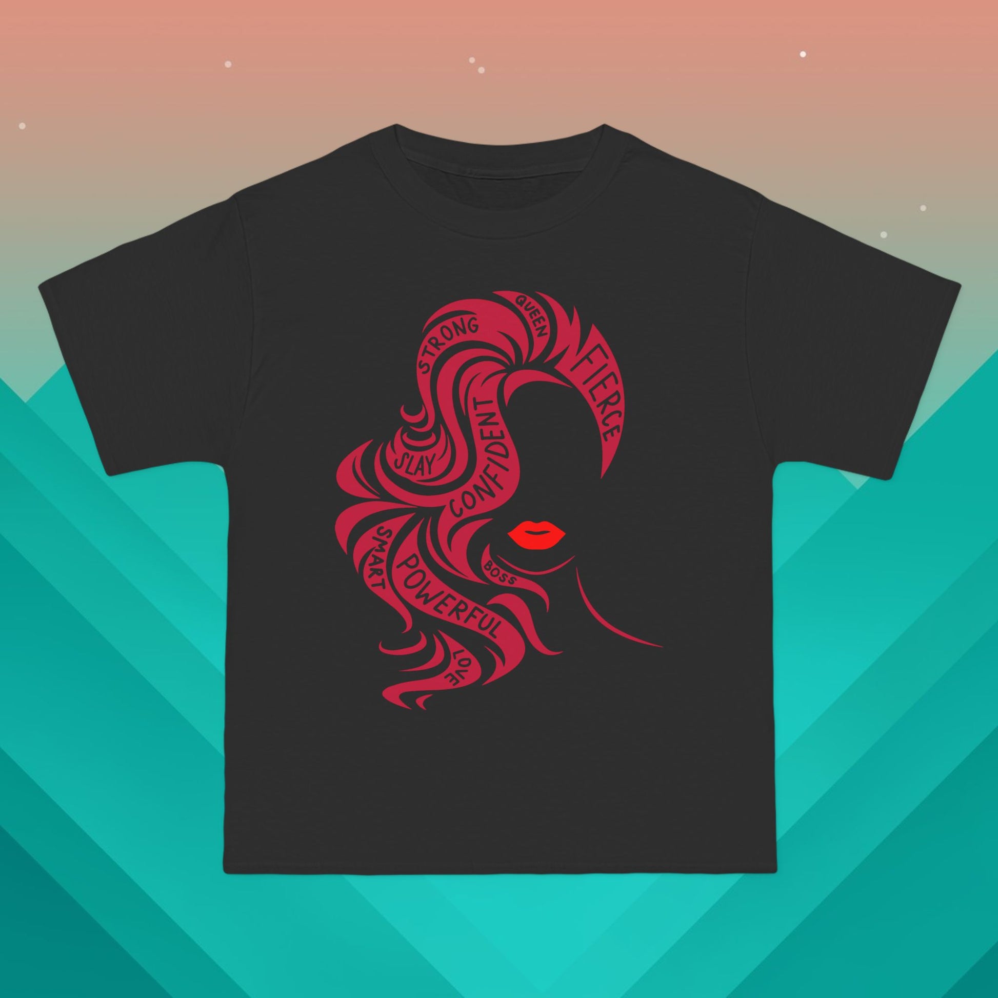 Empowered Woman T-Shirt: (Hanes Beefy-T 100% Preshrunk Cotton Custom Printed by TheGlassyLass.com