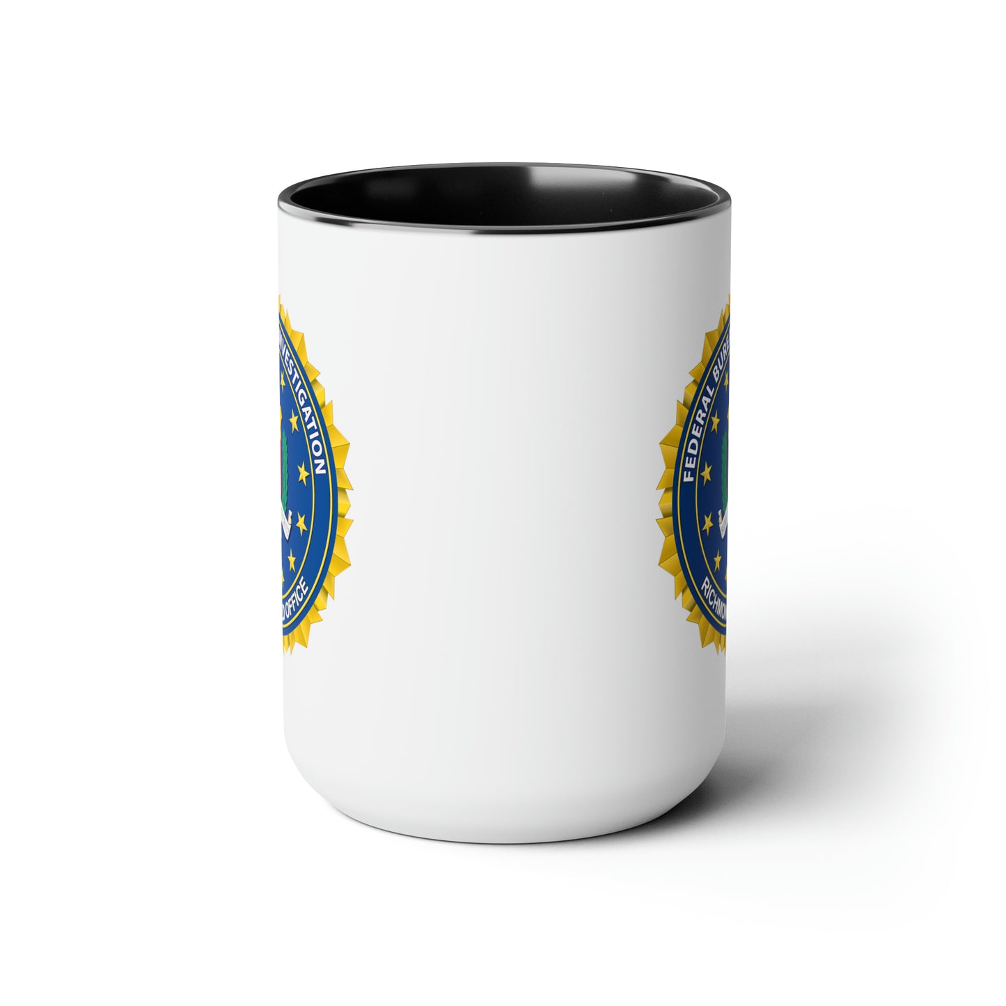 The FBI Richmond Field Office Coffee Mug - Double Sided Black Accent Ceramic 15oz by TheGlassyLass.com