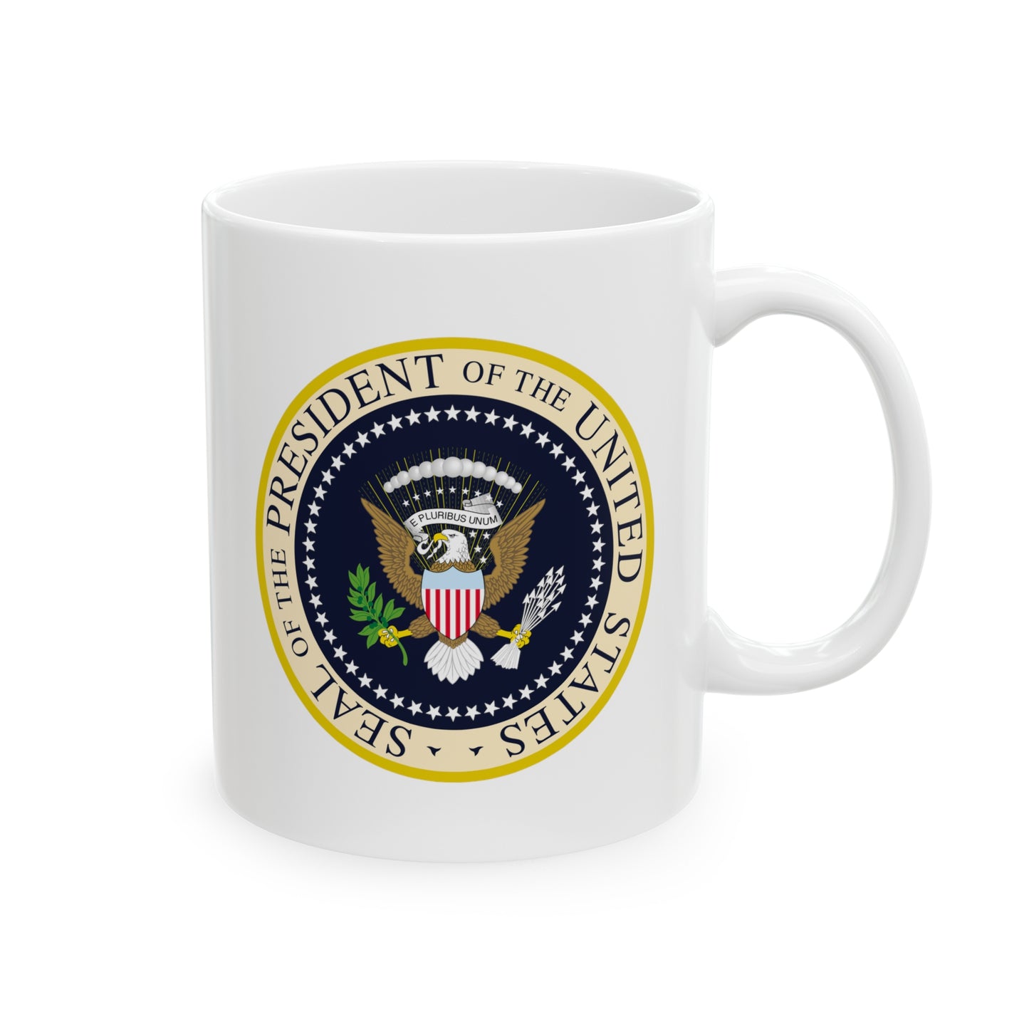 Presidential Seal Coffee Mug - Double Sided White Ceramic 11oz by TheGlassyLass.com