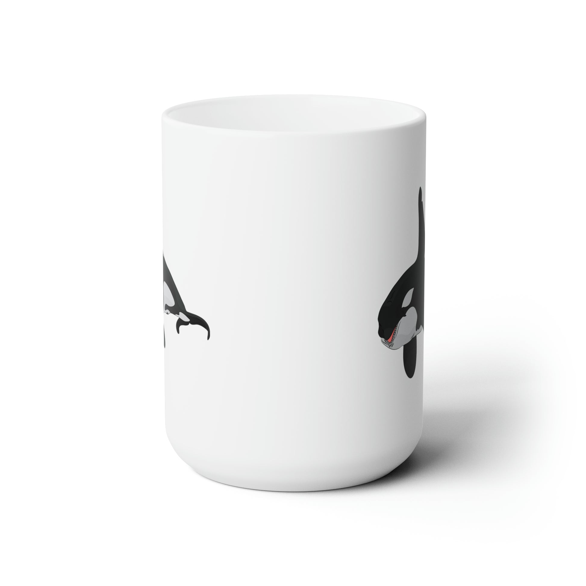 Orca Killer Whale Coffee Mug - Double Sided White Ceramic 15oz by TheGlassyLass.com