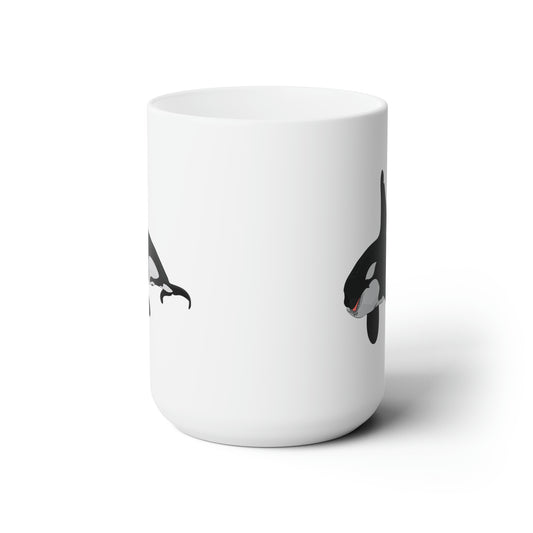 Orca Killer Whale Coffee Mug - Double Sided White Ceramic 15oz by TheGlassyLass.com