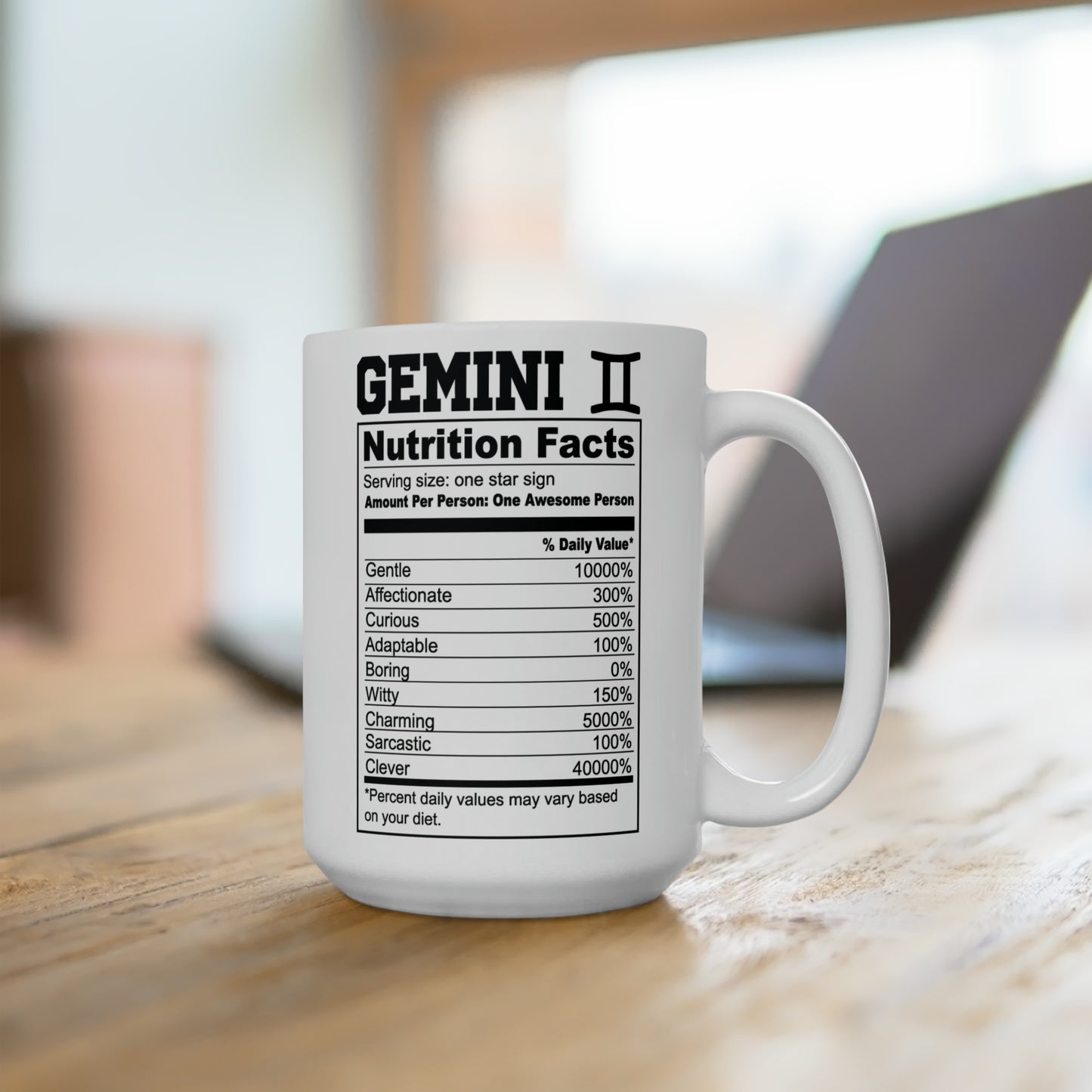 Gemini Tarot Card Coffee Mug - Double Sided White Ceramic 15oz - by TheGlassyLass.com