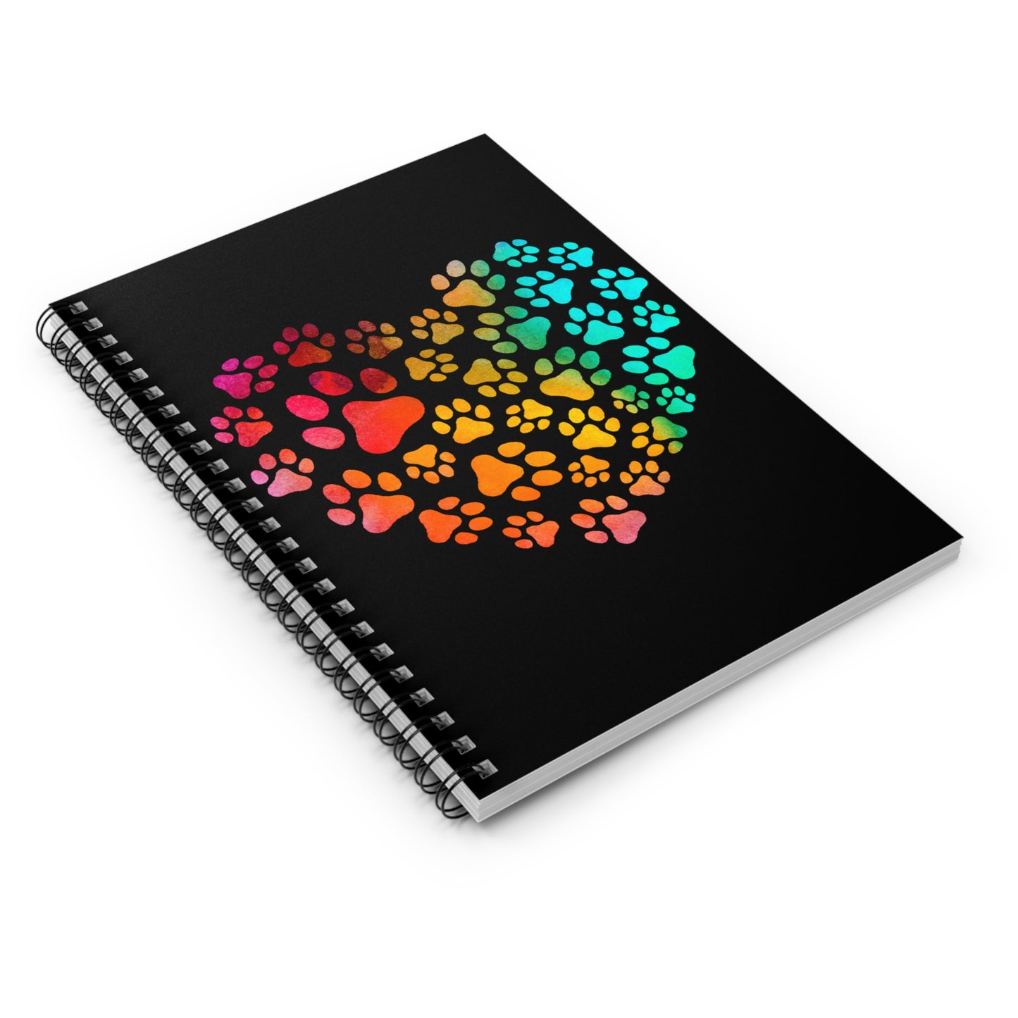 Rainbow Paw Heart: Spiral Notebook - Log Books - Journals - Diaries - and More Custom Printed by TheGlassyLass