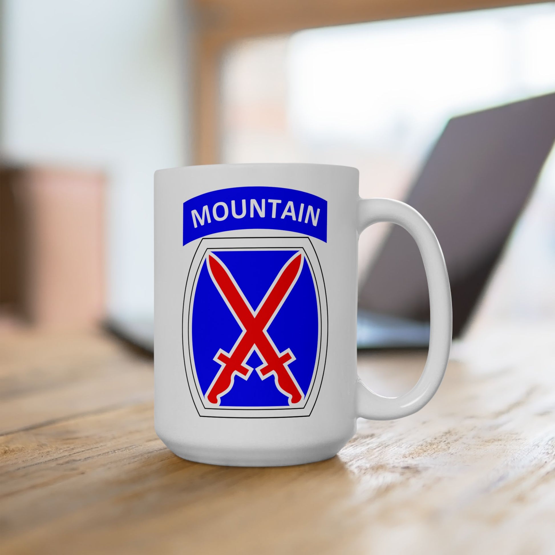 10th Mountain Division Coffee Mug - Double Sided White Ceramic 15oz by TheGlassyLass.com