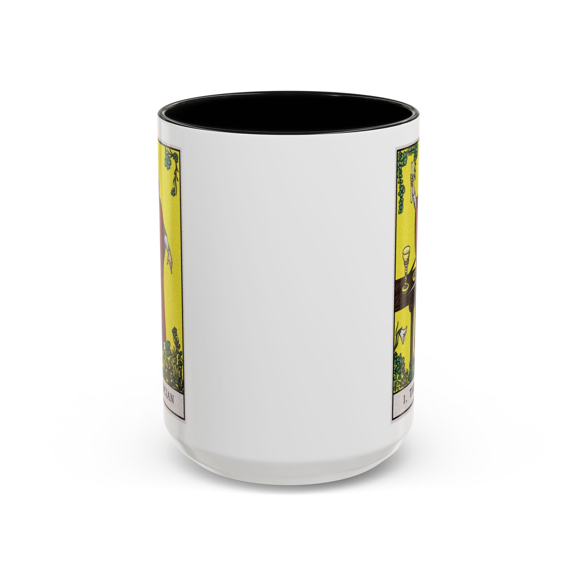 The Magician Tarot Card Coffee Mug - Double Sided Black Accent White Ceramic 15oz by TheGlassyLass.com