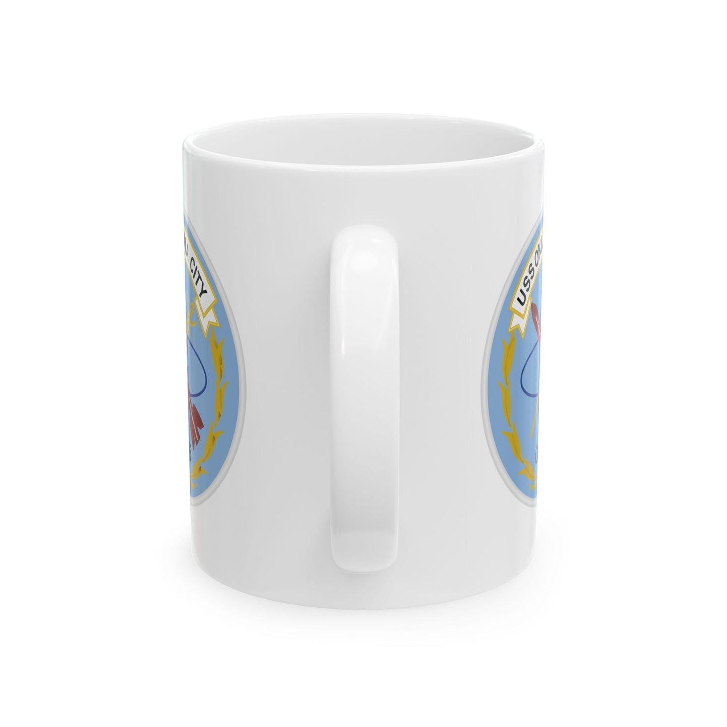 USS Oklahoma City CLG-5 Seal Coffee Mug - Double Sided Print, White Ceramic, 11oz by TheGlassyLass.com