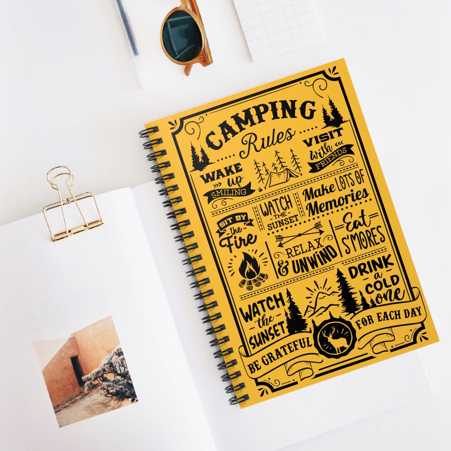 Camping Rules: Spiral Notebook - Log Books - Journals - Diaries - and More Custom Printed by TheGlassyLass.com