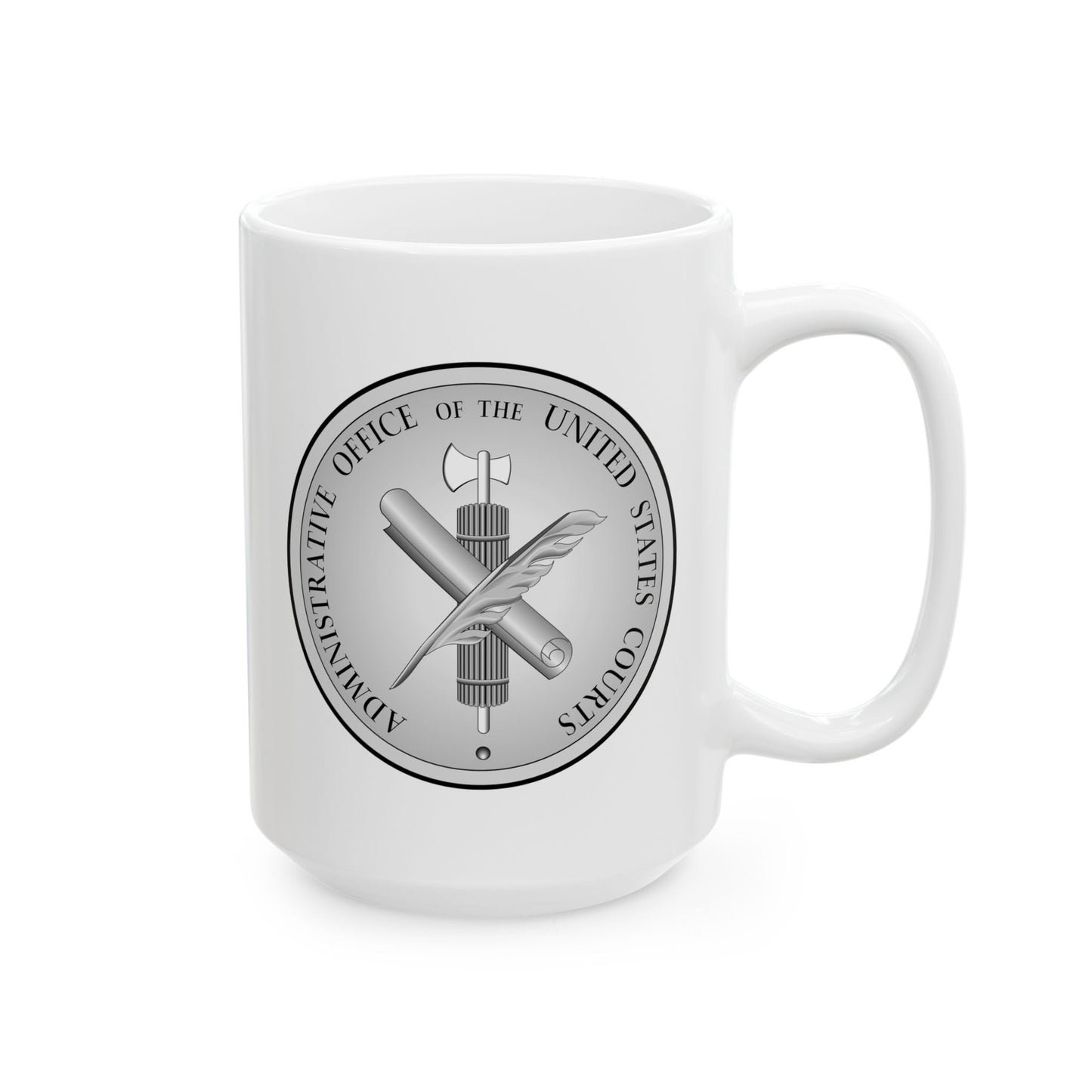 Administrative Office of the United States Courts Seal Coffee Mug - Double Sided White Ceramic 15oz by TheGlassyLass.com