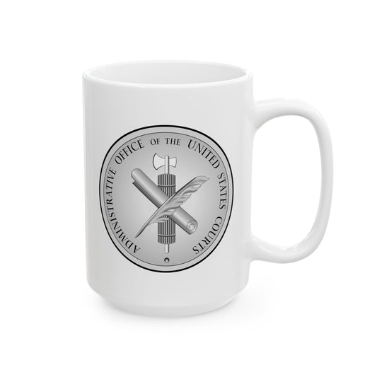 Administrative Office of the United States Courts Seal Coffee Mug - Double Sided White Ceramic 15oz by TheGlassyLass.com